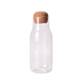 hot sale transparent lovely ucid milk bottle cork glass jar storage jars glass with lids